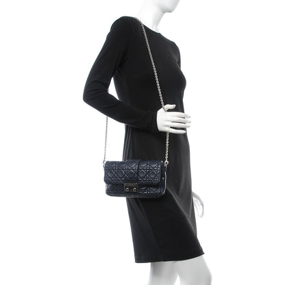Christian Dior Lambskin Cannage New Lock Pouch Navy Blue 2 of 8