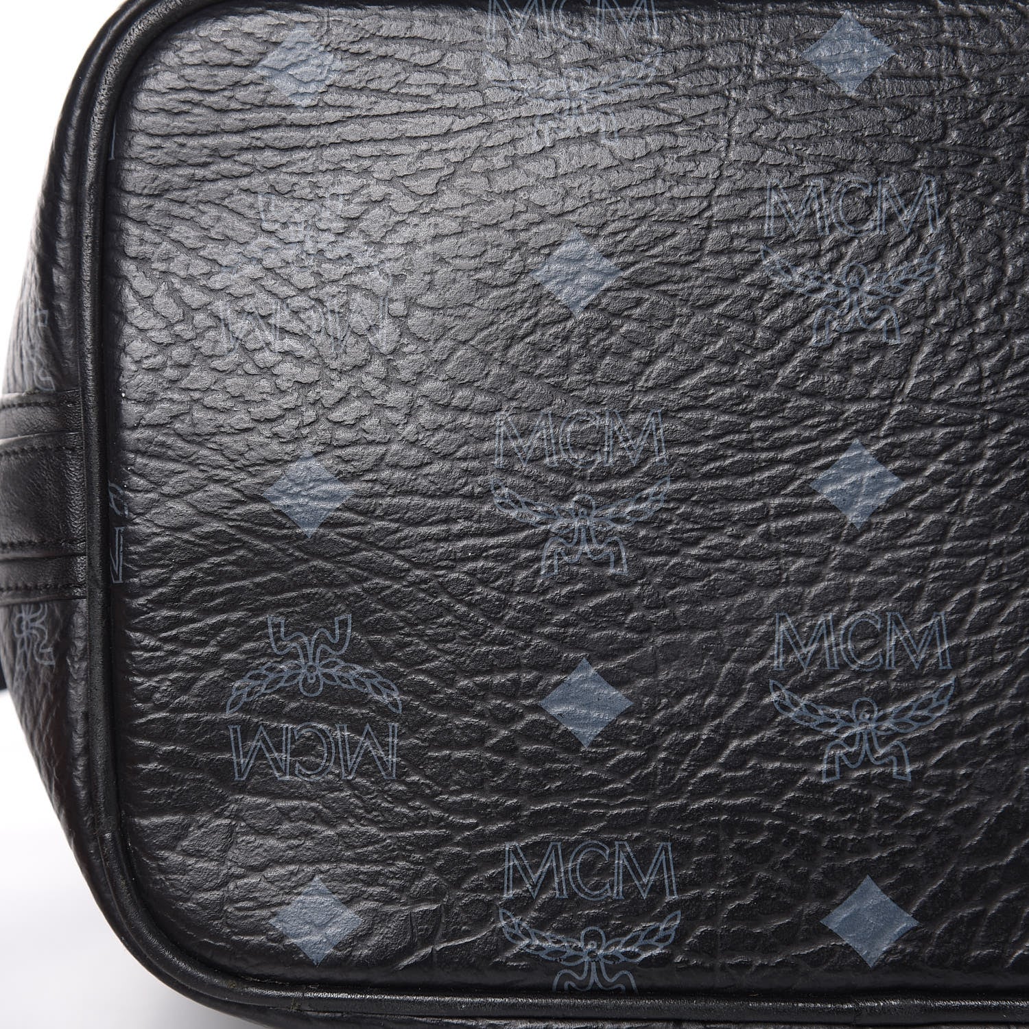 MCM Visetos Essential Drawstring Bucket Bag Black 10 of 16