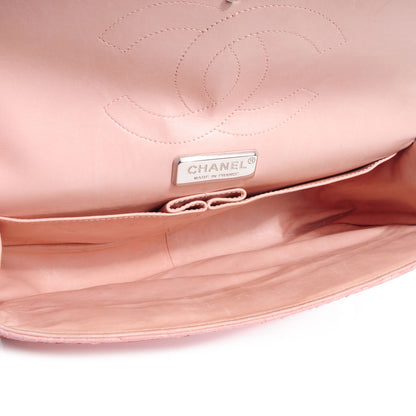 Chanel Matte Python Jumbo Double Flap Pink 5 of 8