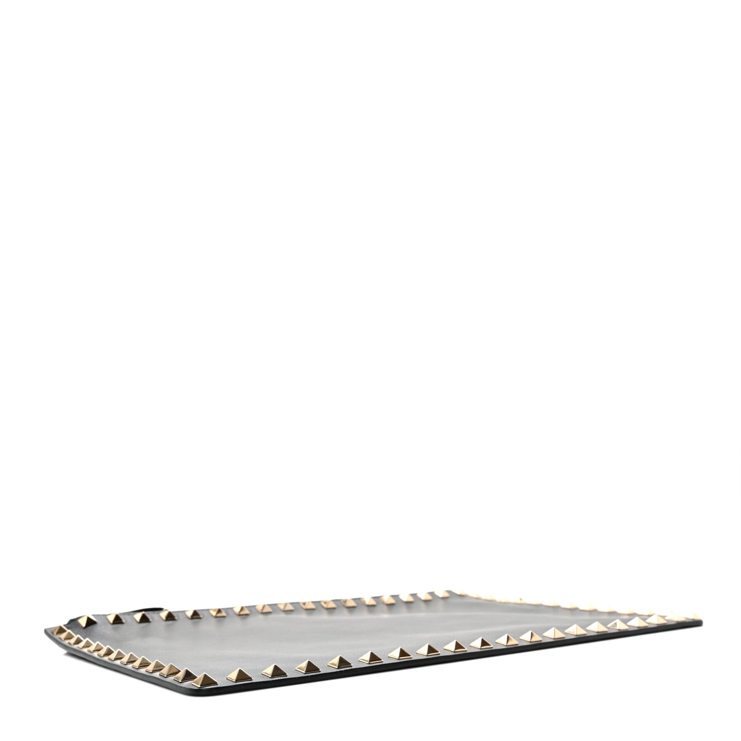 Valentino Garavani Pebbled Calfskin Large Rockstud Zip Pouch Black 3 of 10