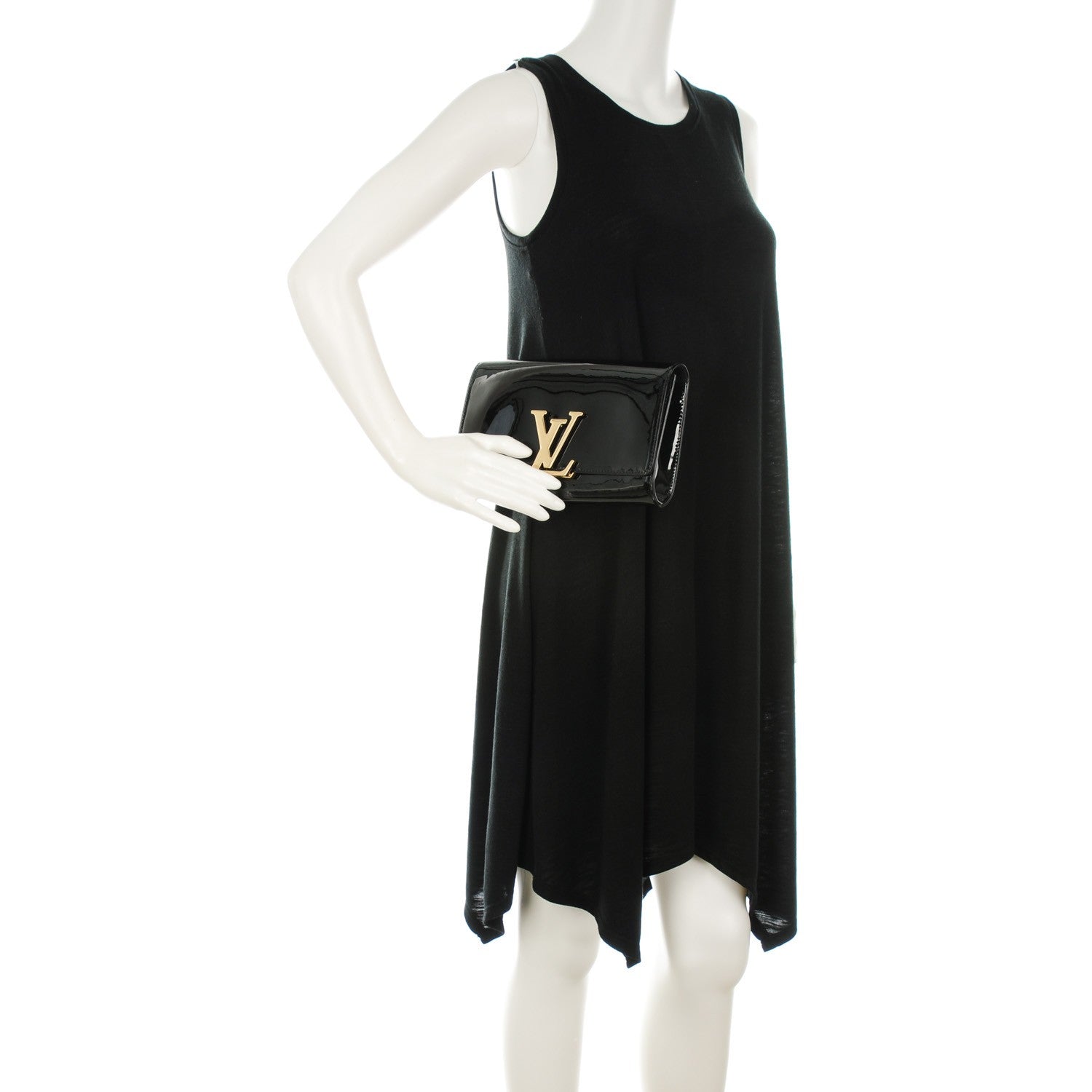 Louis Vuitton Patent Neo Sobe Louise EW Clutch Black 2 of 7