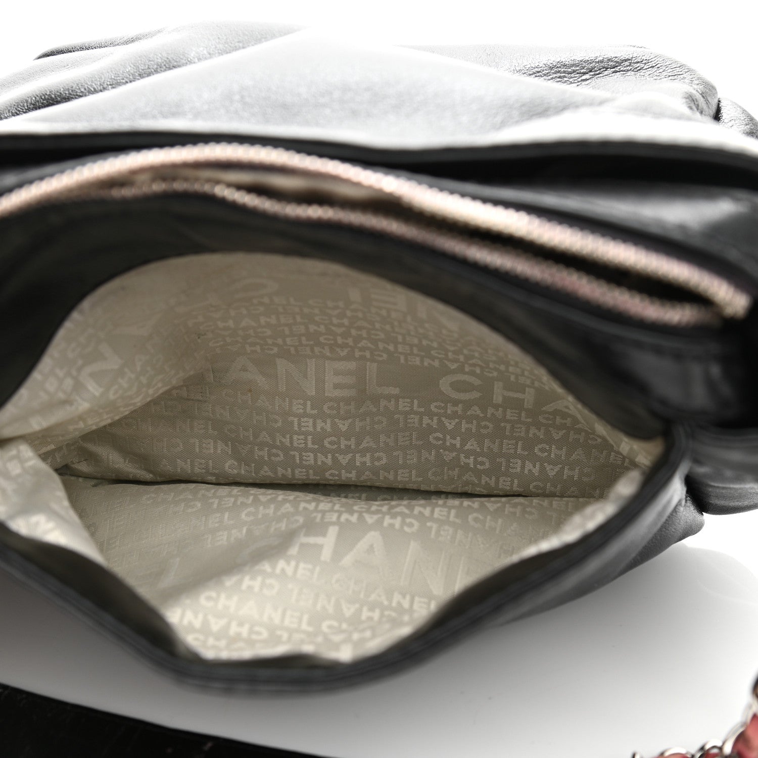 Chanel Lambskin Lax Accordion Hobo Black Pink 6 of 15