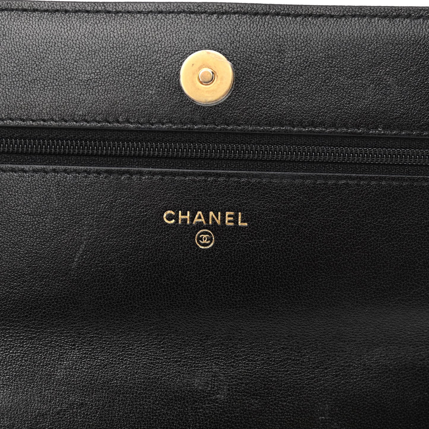 Lambskin Quilted Chanel 19 Wallet On Chain WOC Black