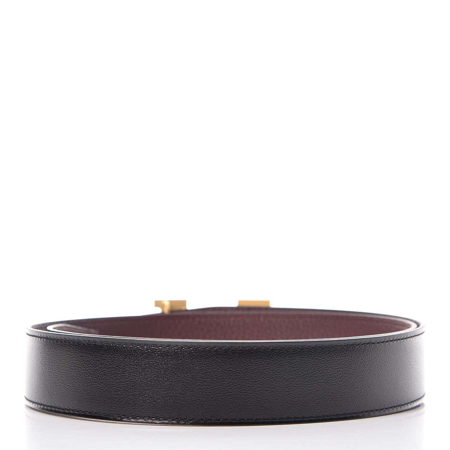 Box Togo 32mm Guilloche H Belt 85 Black Bordeaux