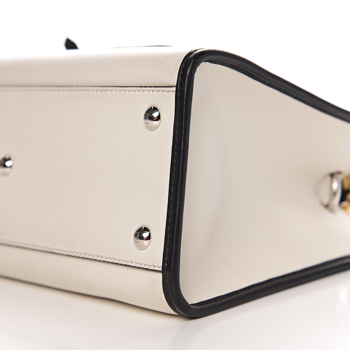 Vitello Century Opaco F is Fendi Bi-Color Small Runaway Satchel White Ice Black