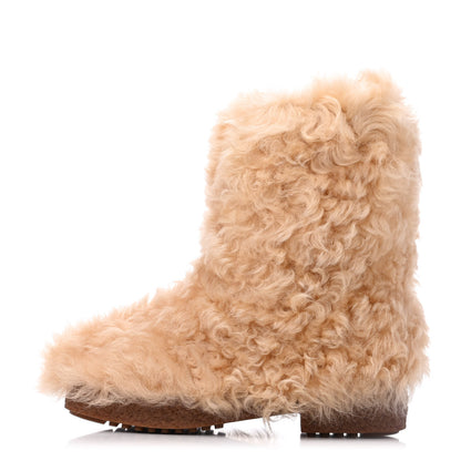 Saint Laurent Shearling Lamb Boots 36 Cream 1 of 9