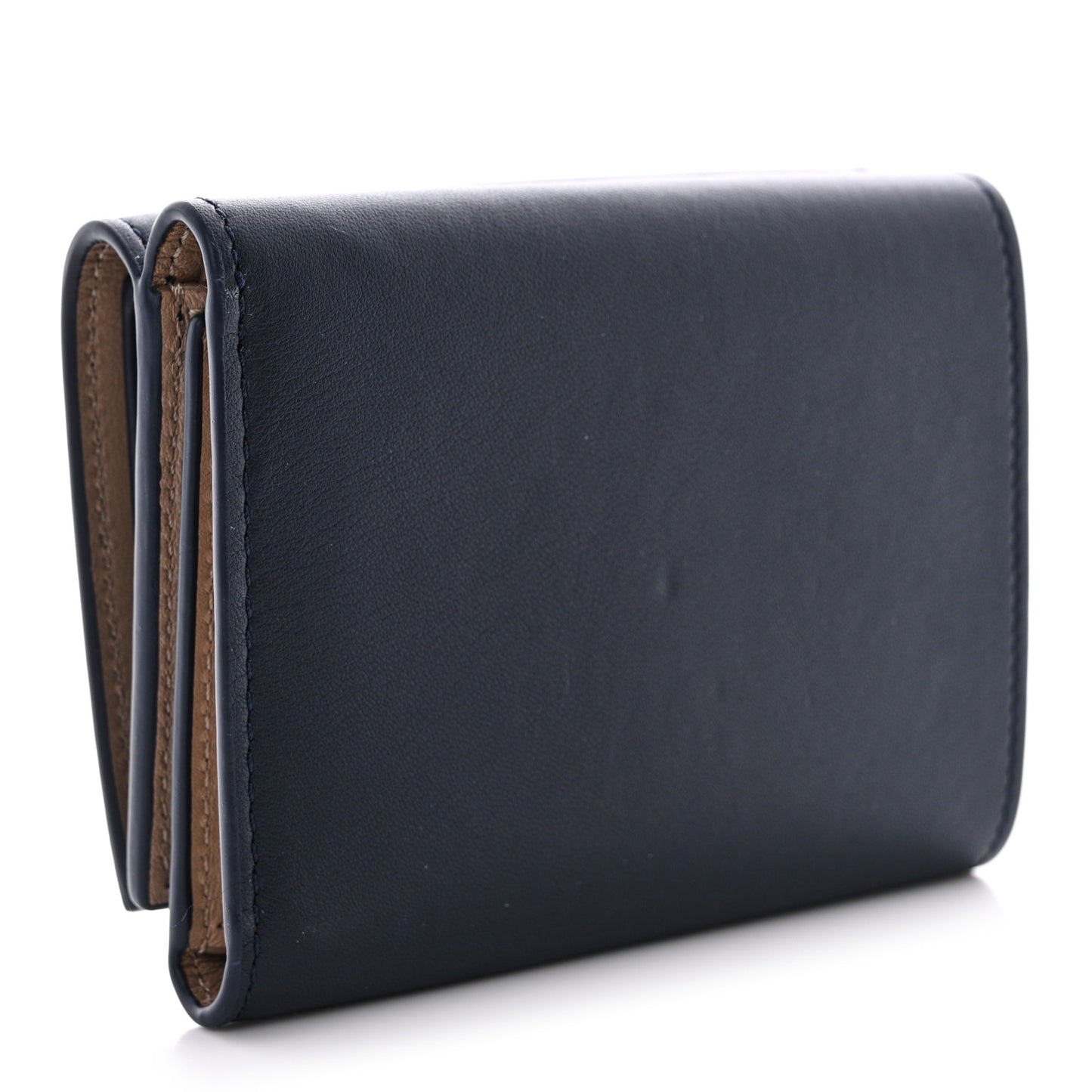 X SUNA FUJITA Nappa Bunny Trifold Wallet Deep Navy