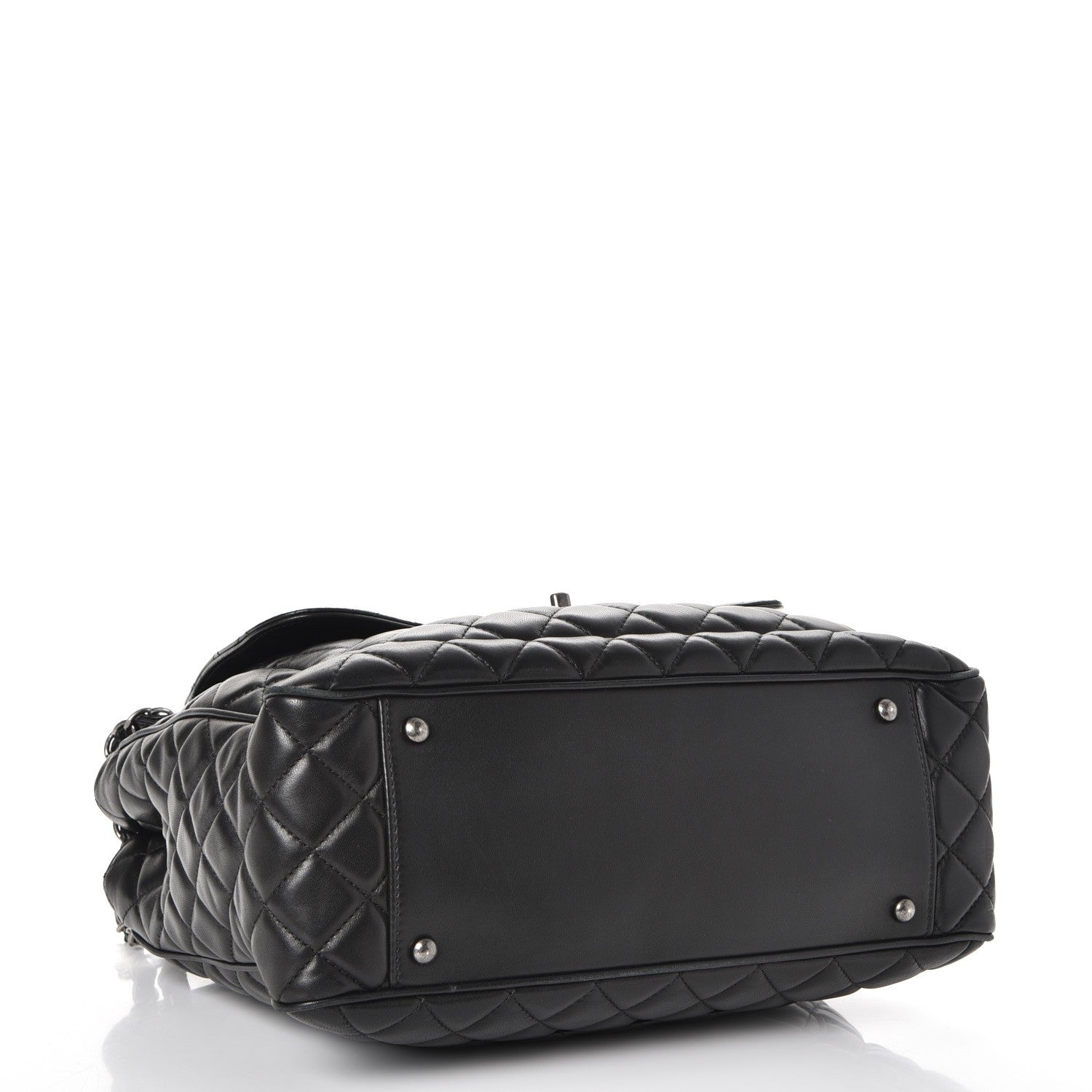 Chanel Lambskin Quilted Front Flap Tote Black 4 of 15
