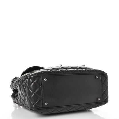 Chanel Lambskin Quilted Front Flap Tote Black 4 of 15