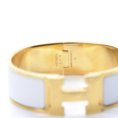 Hermes Enamel Wide Clic Clac H Bracelet PM White 4 of 5