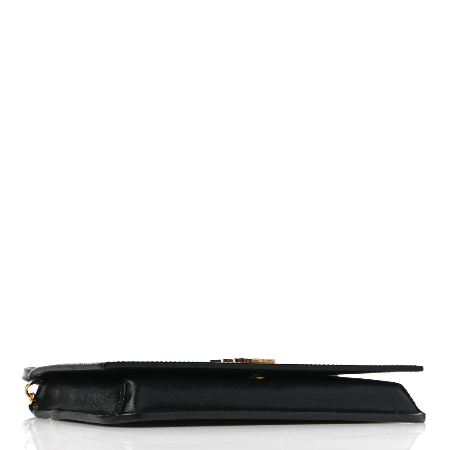 Smooth Calfskin Monogram Phone Holder Crossbody Black
