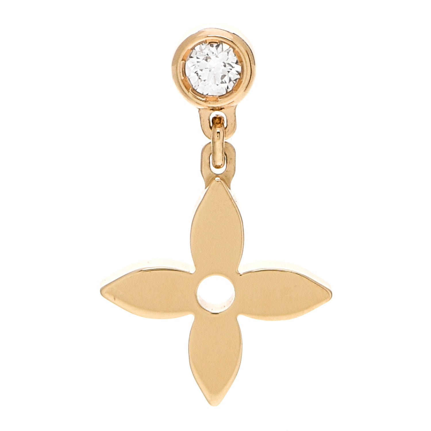 Louis Vuitton 18K Rose Gold Diamond Idylle Blossom Monogram Single Stud Earring 1 of 5
