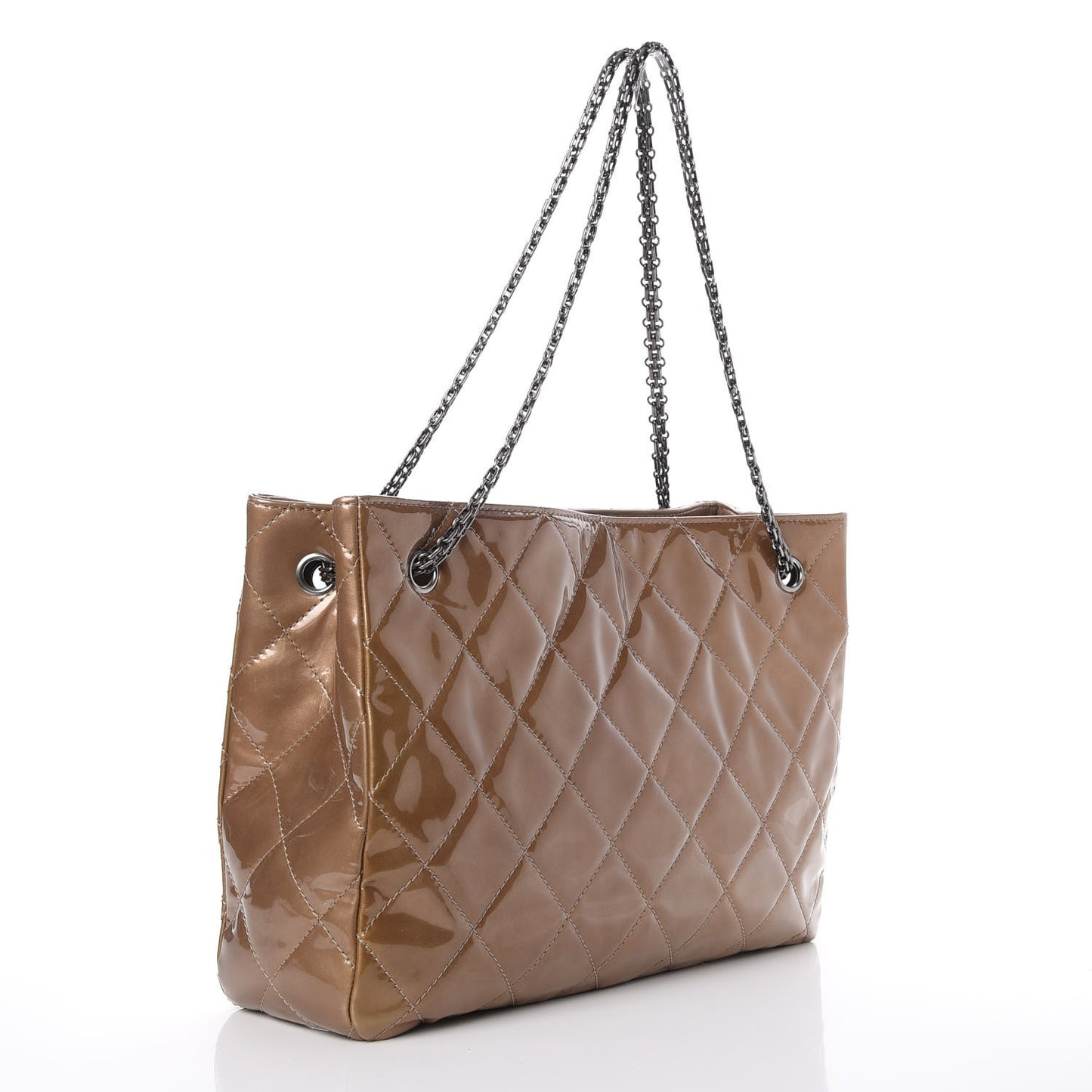 Patent Calfskin Quilted Reissue 2.55 Tote Khaki