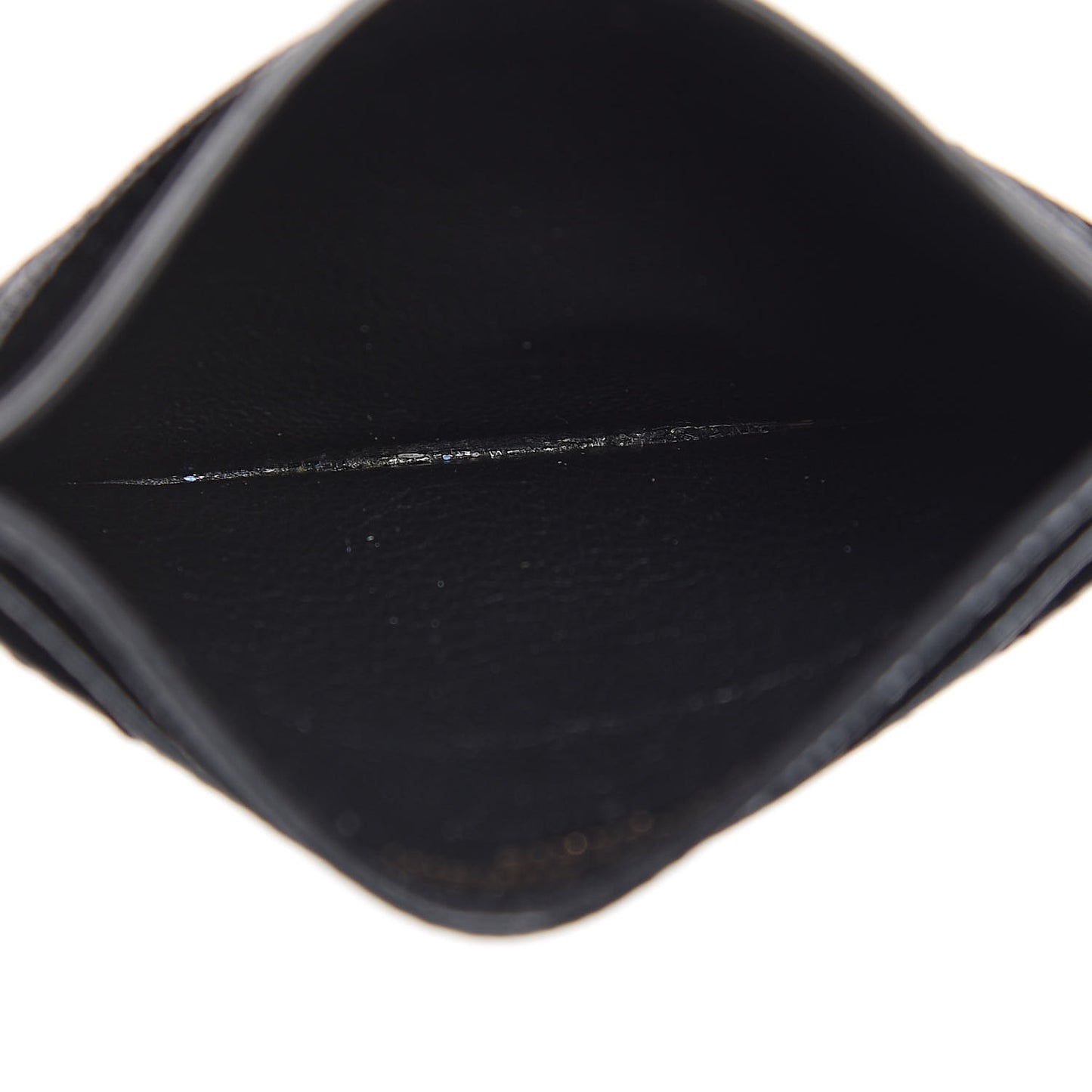 Grain De Poudre Matelasse Chevron Monogram Credit Card Case Black