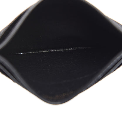 Saint Laurent Grain De Poudre Matelasse Chevron Monogram Credit Card Case Black 5 of 8