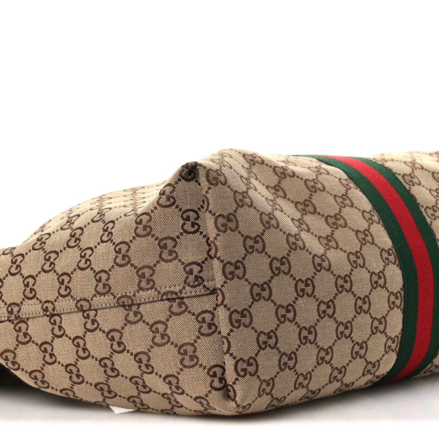 GG Monogram Web Large Giglio Tote Beige Brown