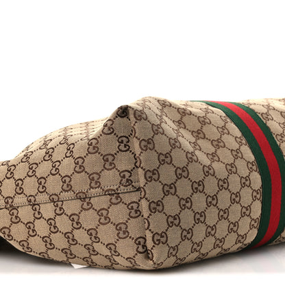 Gucci GG Monogram Web Large Giglio Tote Beige Brown 9 of 12