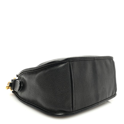 Prada Vitello Daino Hobo Messenger Bag Black 4 of 9