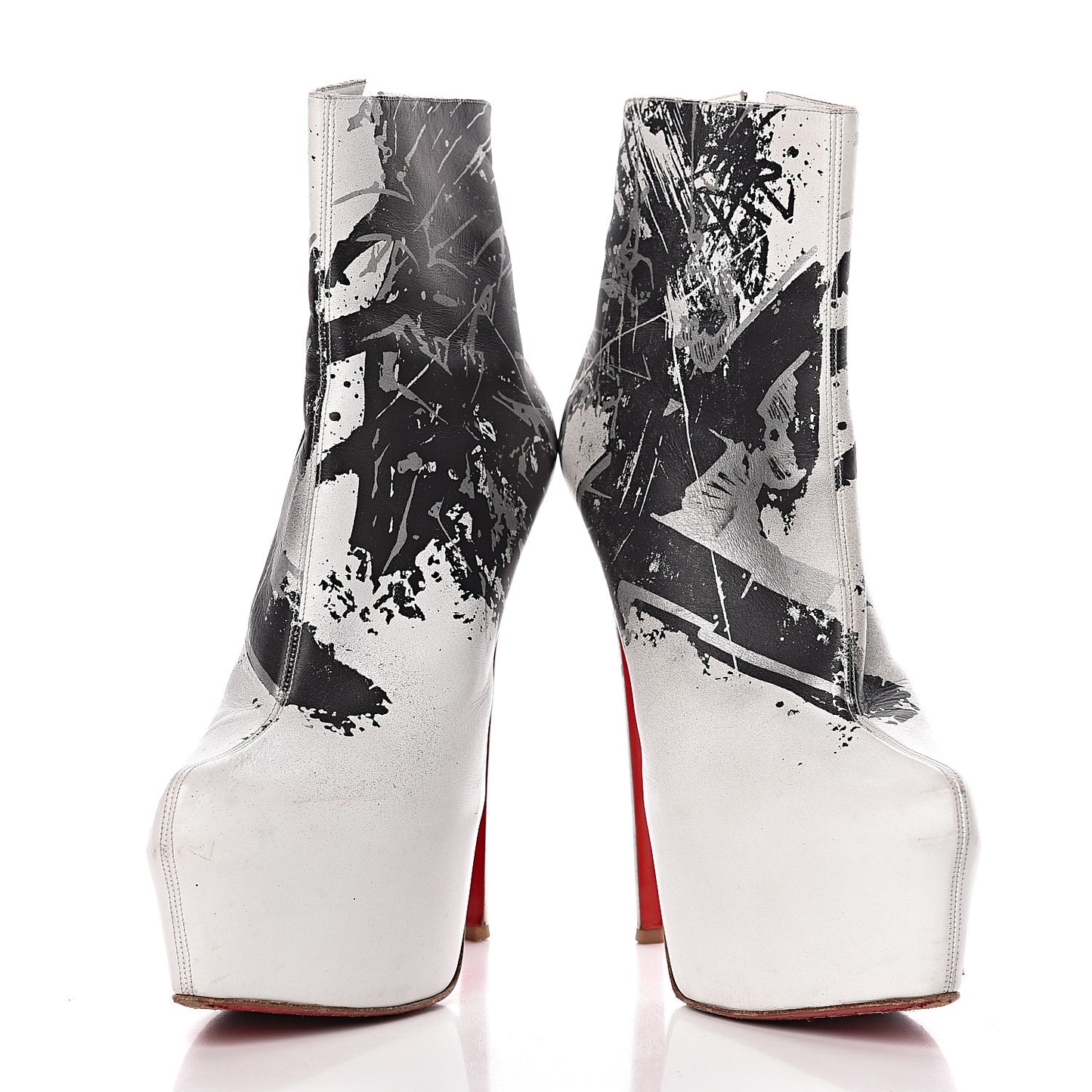 Calfskin Daf Booty Tag 160 Ankle Boots 41 White Black