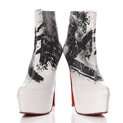 Christian Louboutin Calfskin Daf Booty Tag 160 Ankle Boots 41 White Black 6 of 11