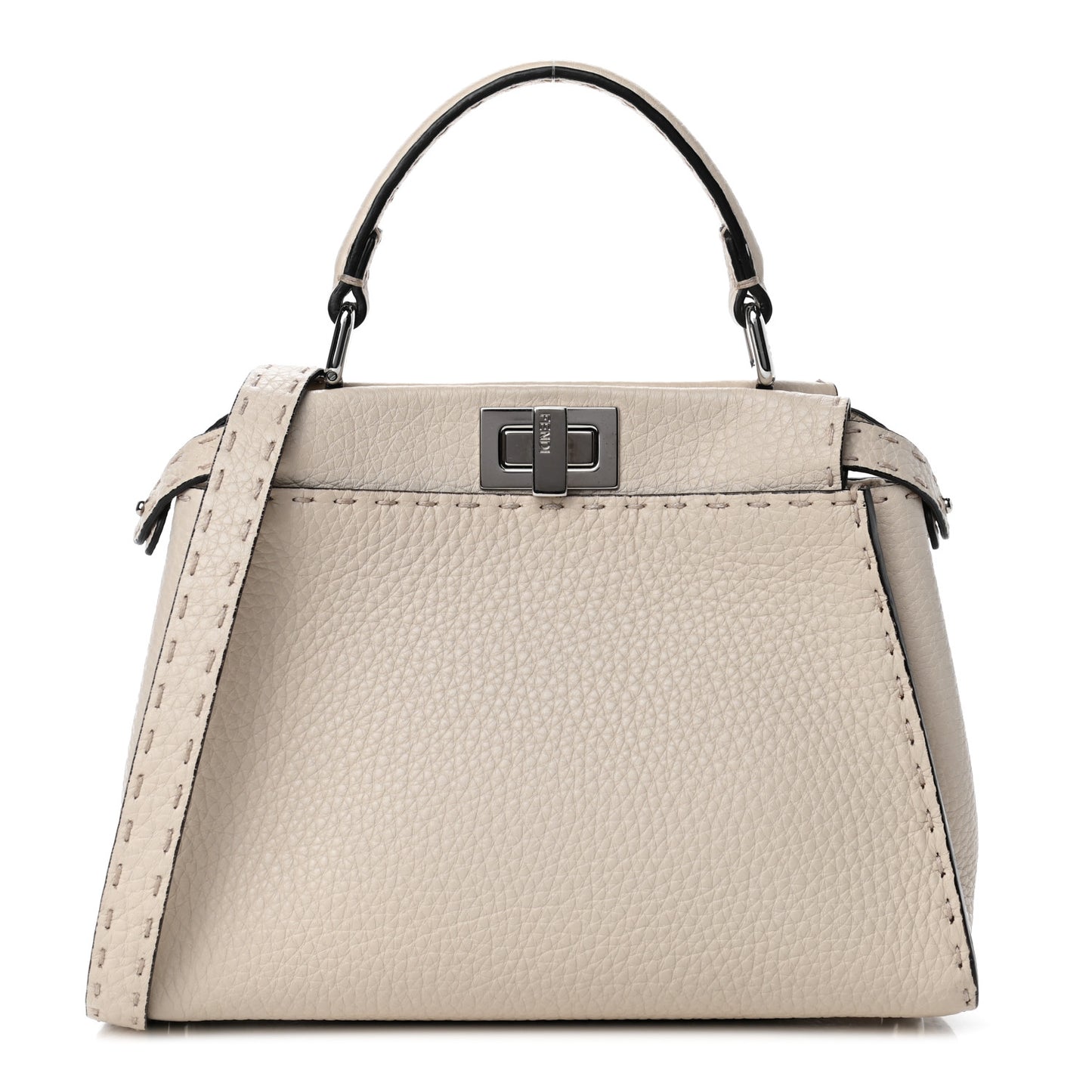 Cuoio Romano Selleria Mini Peekaboo Iconic Satchel Latte