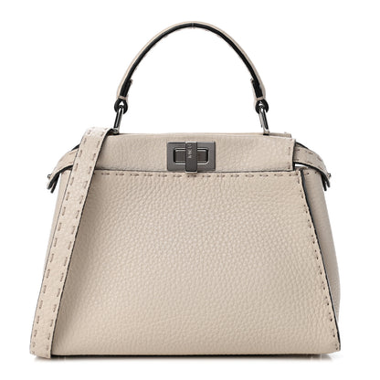 Fendi Cuoio Romano Selleria Mini Peekaboo Iconic Satchel Latte 1 of 4