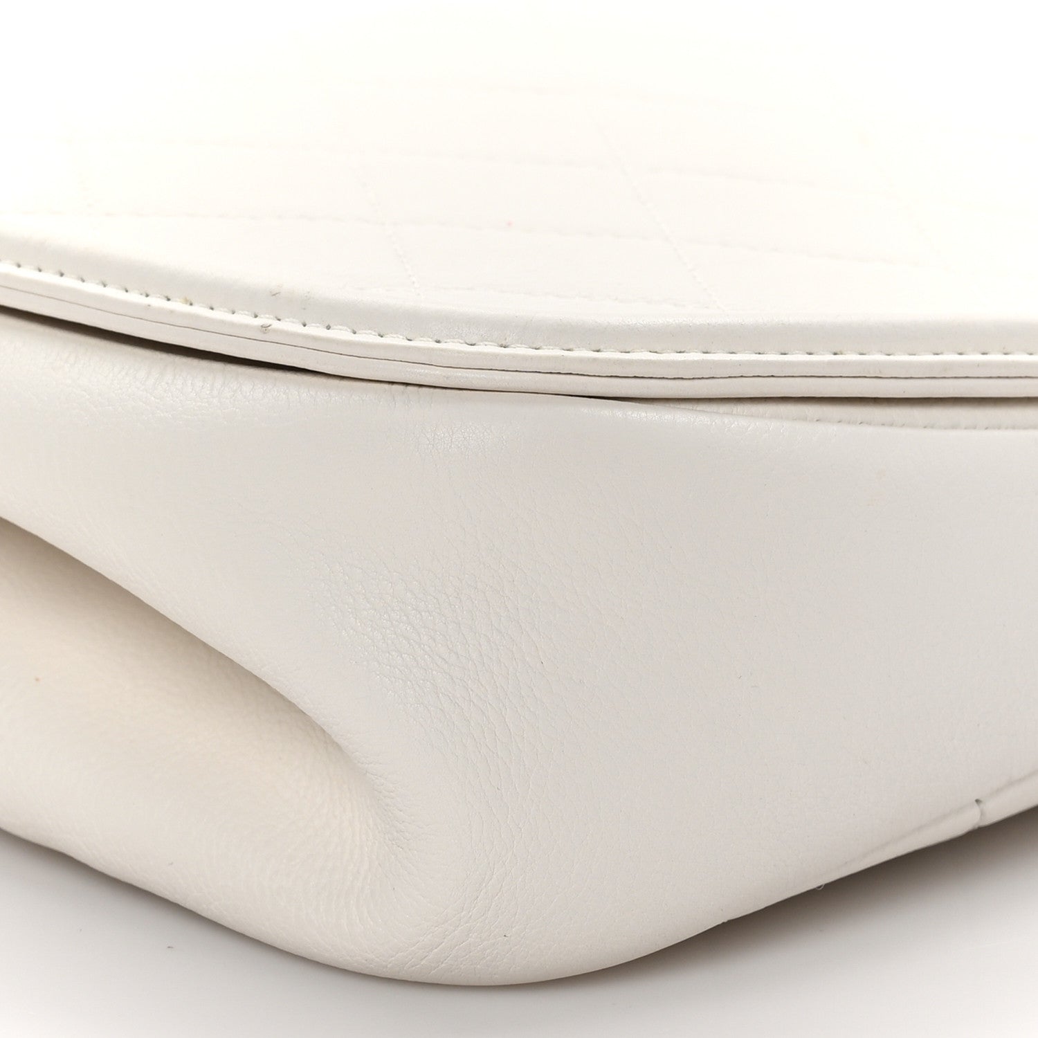 Chanel Calfskin Quilted Underline Flap White 9 of 10