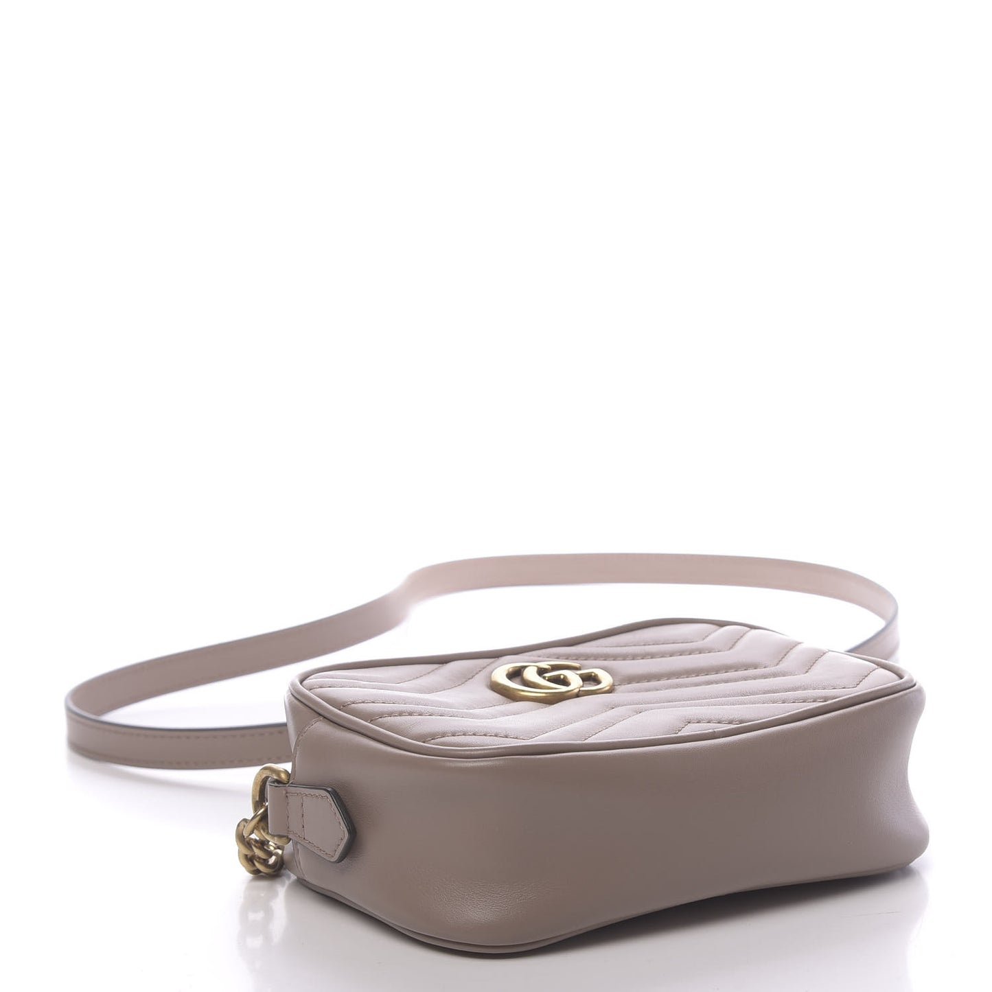 Calfskin Matelasse Mini GG Marmont Chain Shoulder Bag Porcelain Rose