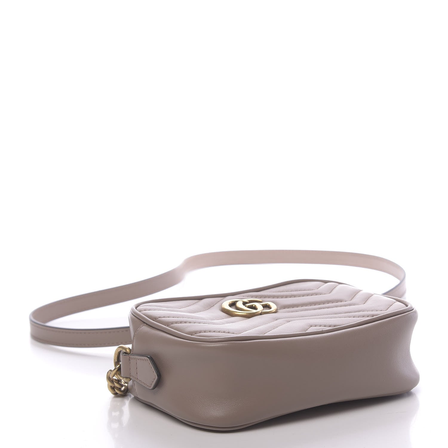 Gucci Calfskin Matelasse Mini GG Marmont Chain Shoulder Bag Porcelain Rose 4 of 12