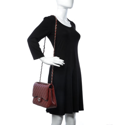 Chanel Caviar Quilted Jumbo Double Flap Burgundy 2 of 10