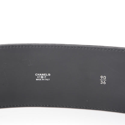 Chanel Patent Calfskin CC Wide Belt 90 36 Black 4 of 9