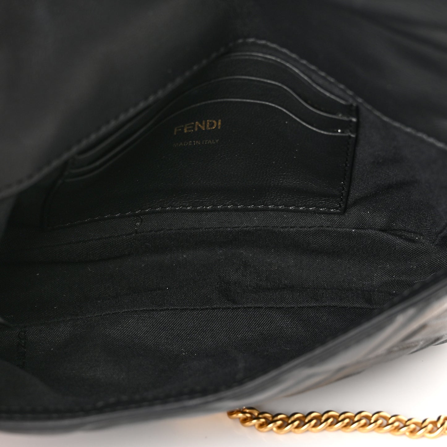 Nappa FF 1974 Embossed Mini Baguette Black