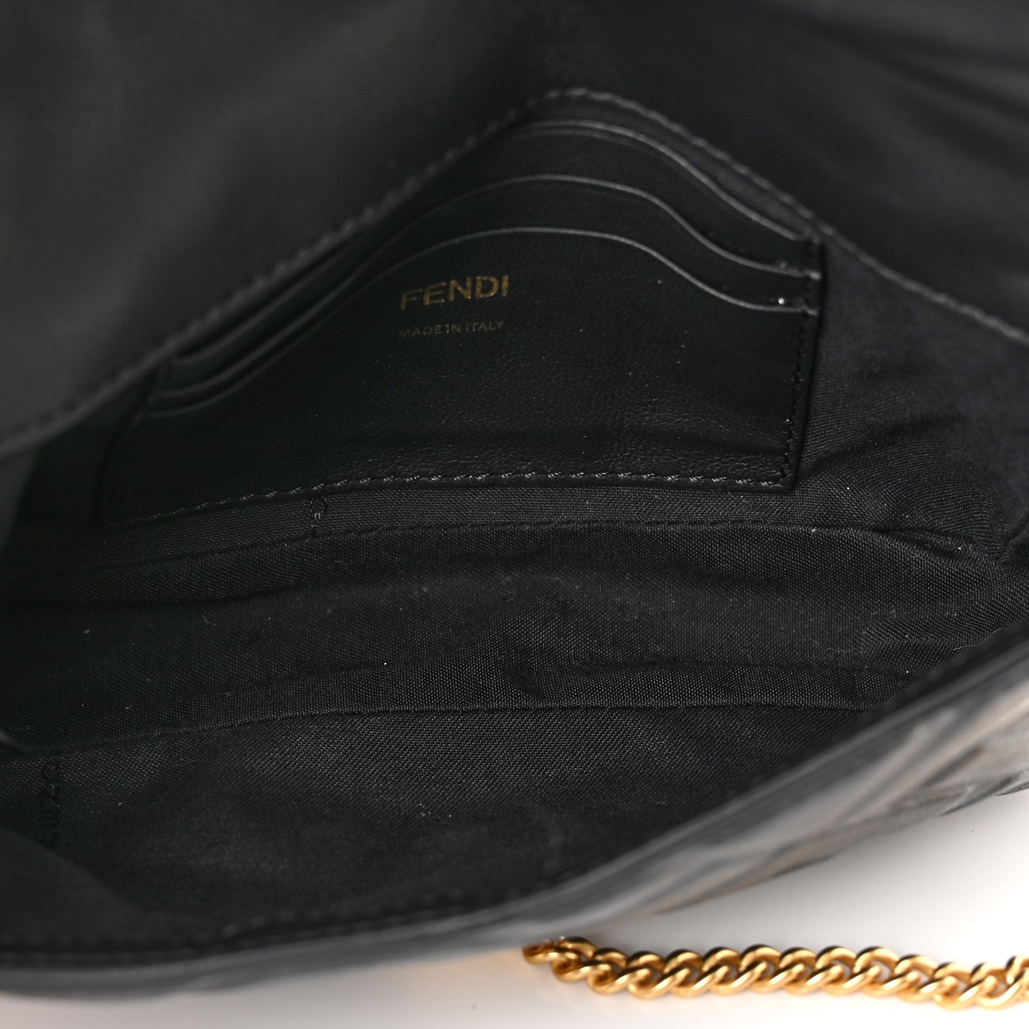 Fendi Nappa FF 1974 Embossed Mini Baguette Black 5 of 9