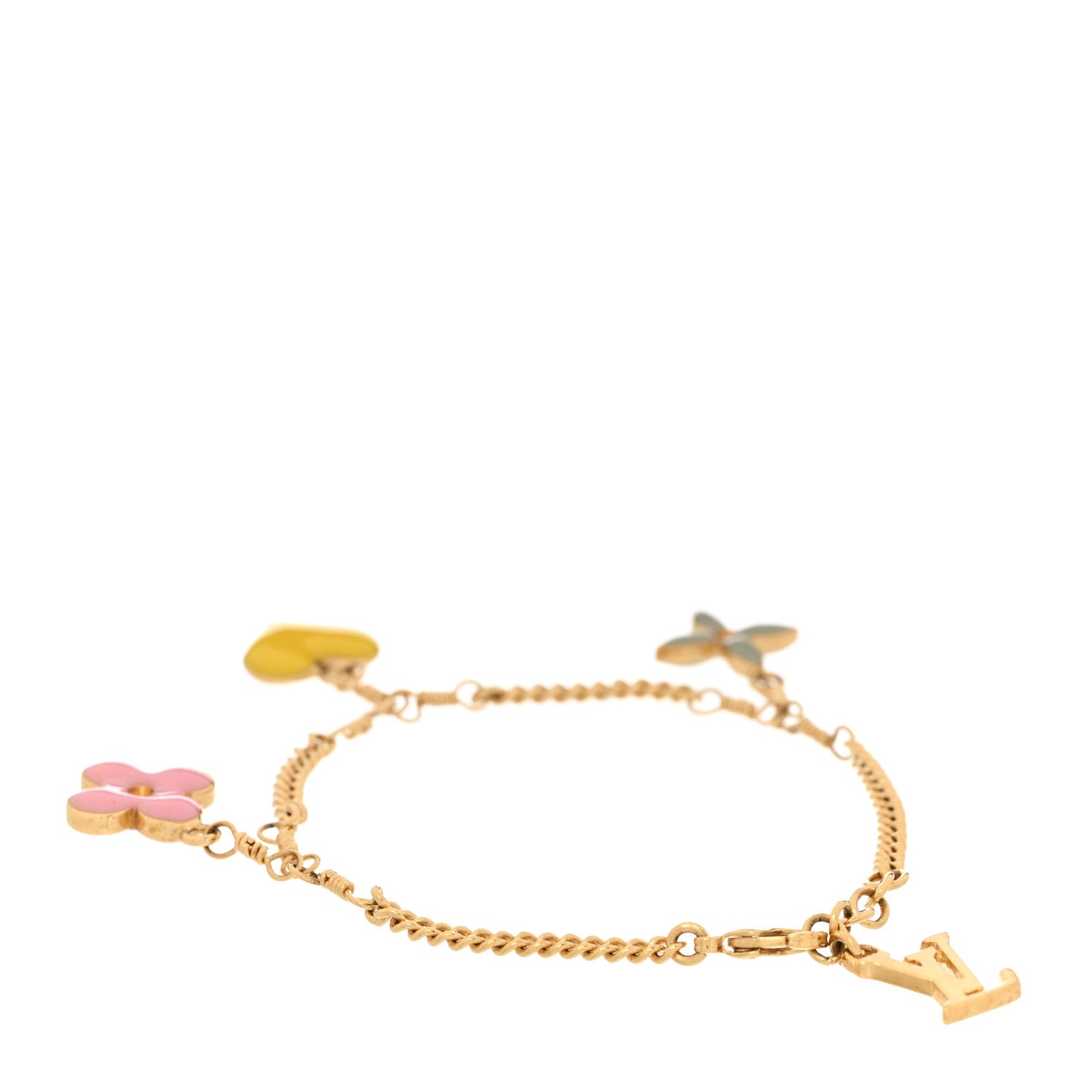 Sweet Monogram Charm Bracelet Gold Multicolor