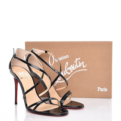 Christian Louboutin Patent Gwynitta 100 Sandals 38 Black 9 of 9