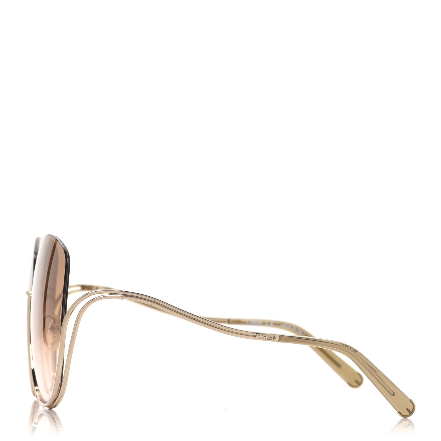 Chloe Oversized Round Milla Sunglasses CE125S Gold Havana 3 of 6