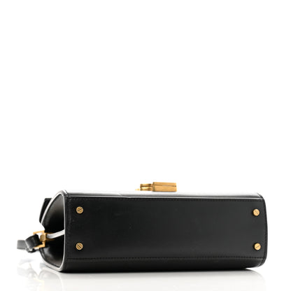 Saint Laurent Calfskin Mini Classic Monogram Cassandra Top Handle Black 4 of 14
