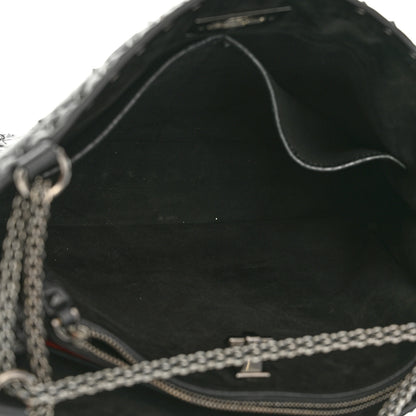 Valentino Garavani Craquele Nappa Rockstud Spike Shoulder Tote Black 5 of 10