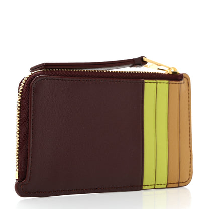 Loewe Calfskin Puzzle Colorblock Coin Card Holder Sahara Burgundy Anise 3 of 7