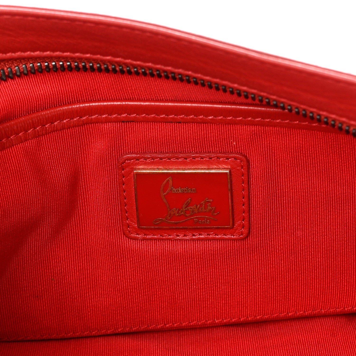 Christian Louboutin Calfskin Studded Loubiposh Clutch Red 6 of 15