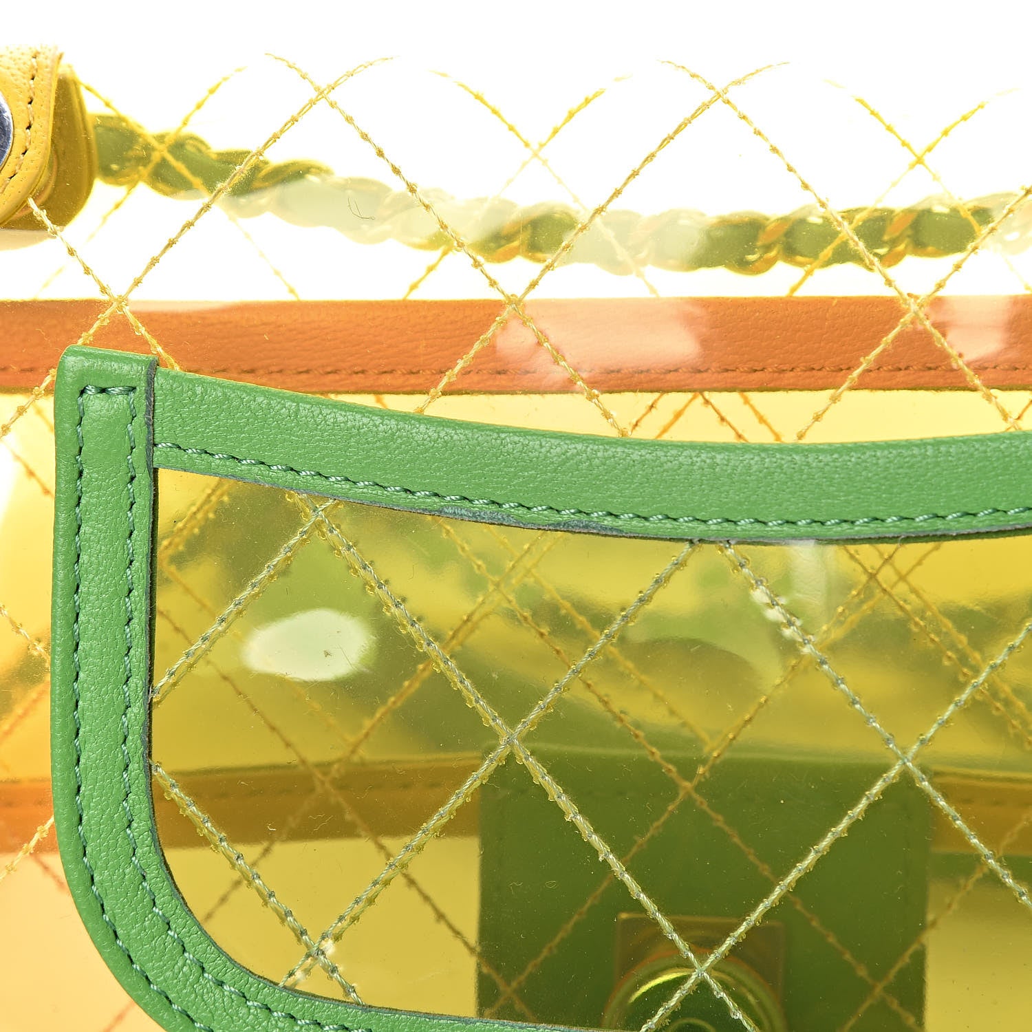 Chanel Lambskin PVC Quilted Mini Coco Splash Flap Yellow Green Pink 11 of 11