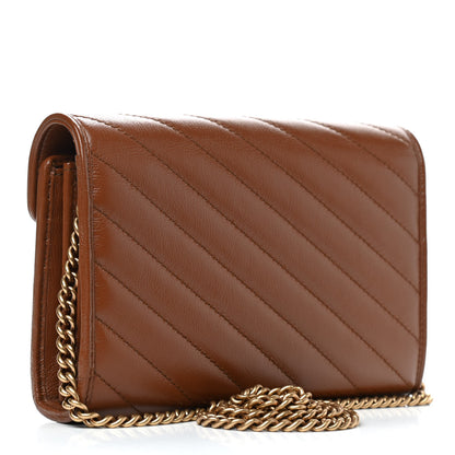 Gucci Azalea Calfskin Matelasse Diagonal GG Marmont Chain Wallet Cuir 3 of 9