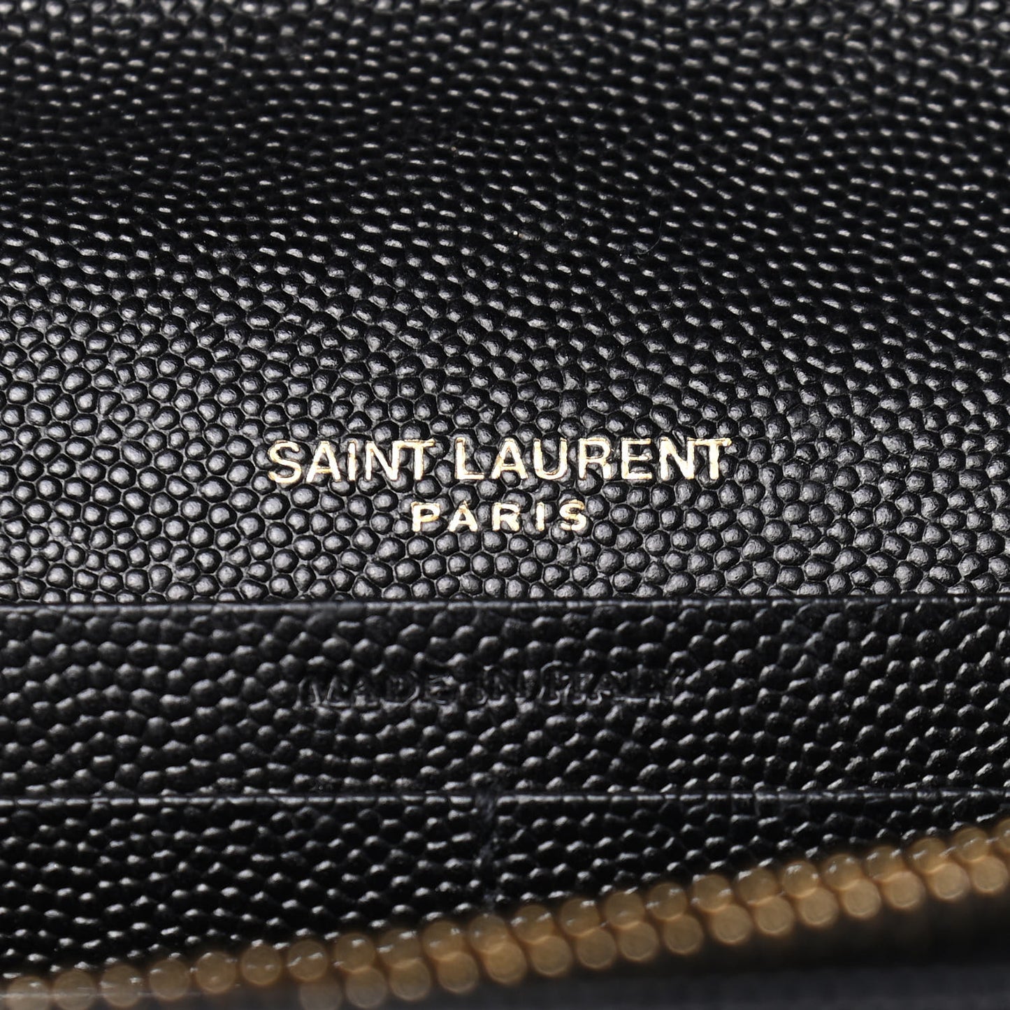 Grain De Poudre Matelasse Chevron Monogram Chain Wallet Black