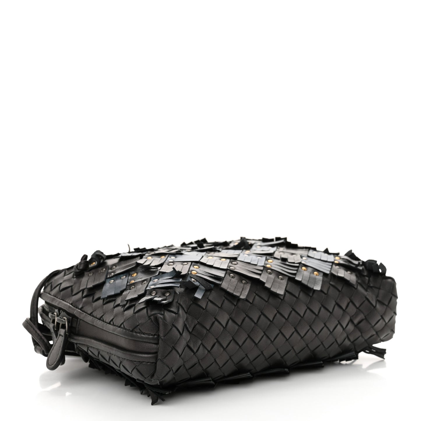 Nappa Intrecciato Fringe Studded Nodini Crossbody Messenger Multicolor