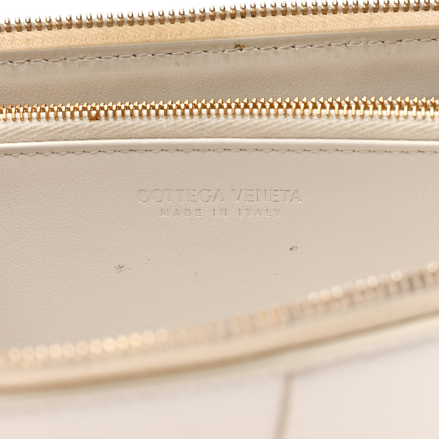 Nappa Maxi Intrecciato Zip Around Wallet White