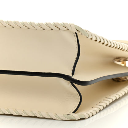 Fendi Vitello King Ceylon Shiny Nappa Woven Medium Peekaboo I SEE U Satchel White Ice 11 of 11