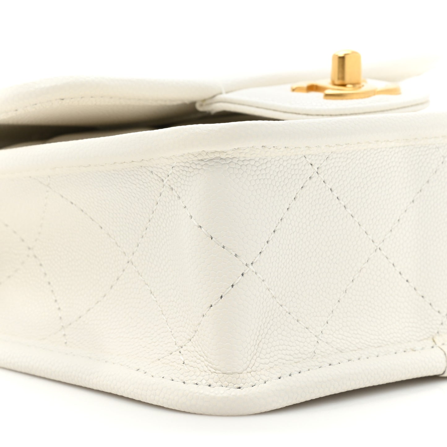 Caviar School Memory Mini Top Handle Flap White