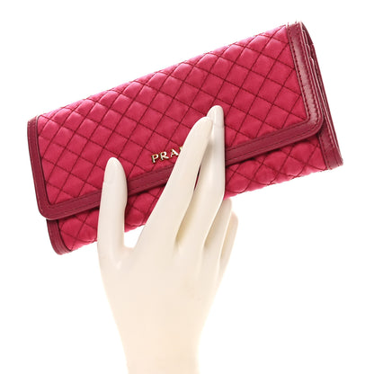 Prada Tessuto Nylon Quilted Continental Flap Wallet Ibisco 2 of 10