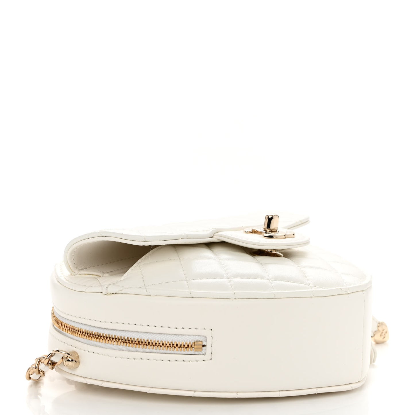 Lambskin Quilted CC In Love Heart Bag White