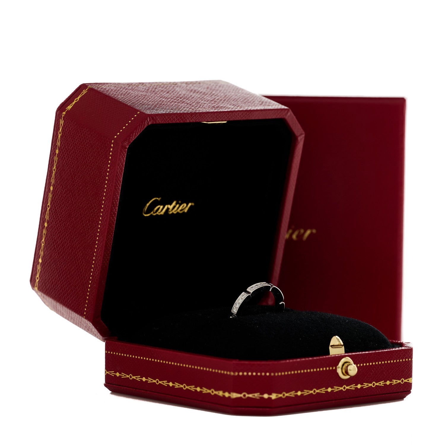 Cartier 18K White Gold Diamond Maillon Panthere Half Diamond Wedding Band Ring 51 5.75 6 of 6